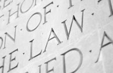 The word Law carved in stone