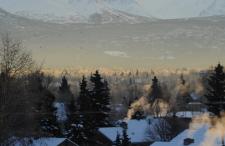 Photo of Anchorage with mountains in the background