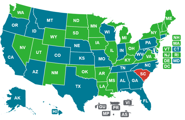 Map that shares states that have opted out of the federal SNAP Ban